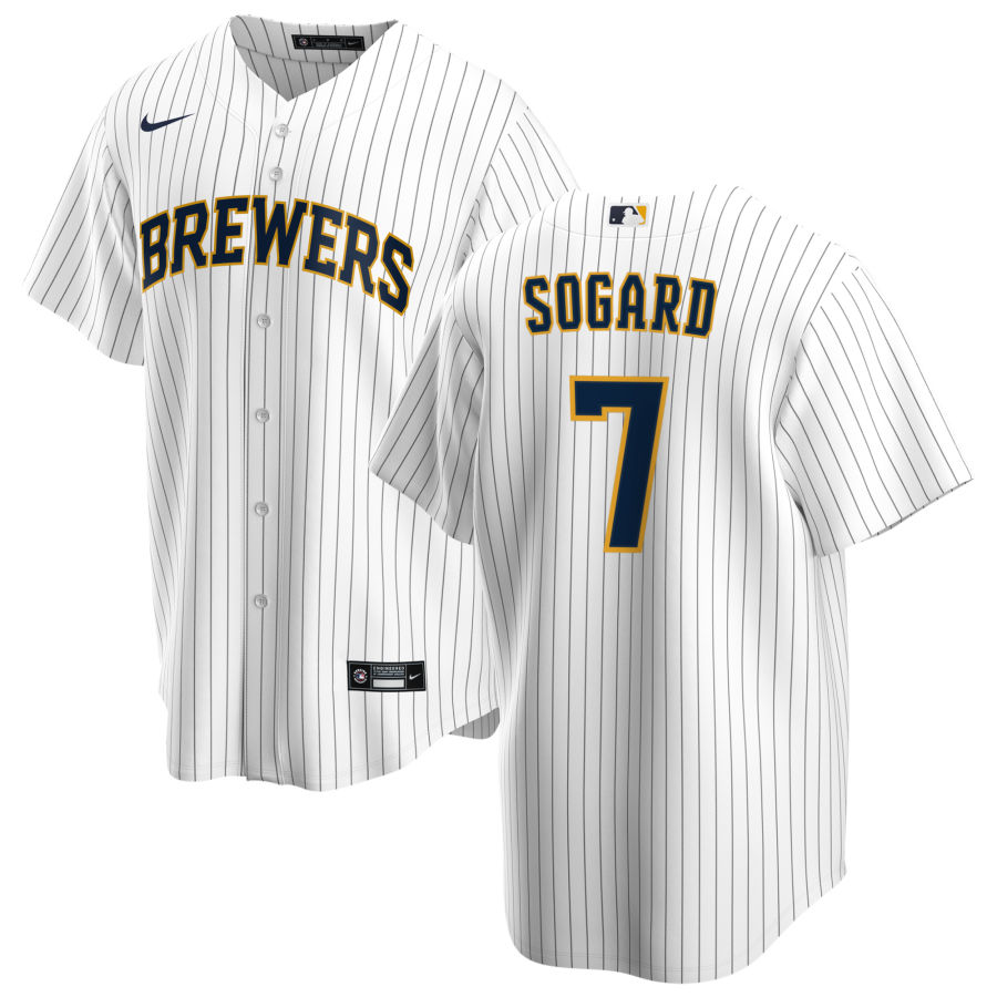 Nike Men #7 Eric Sogard Milwaukee Brewers Baseball Jerseys Sale-White